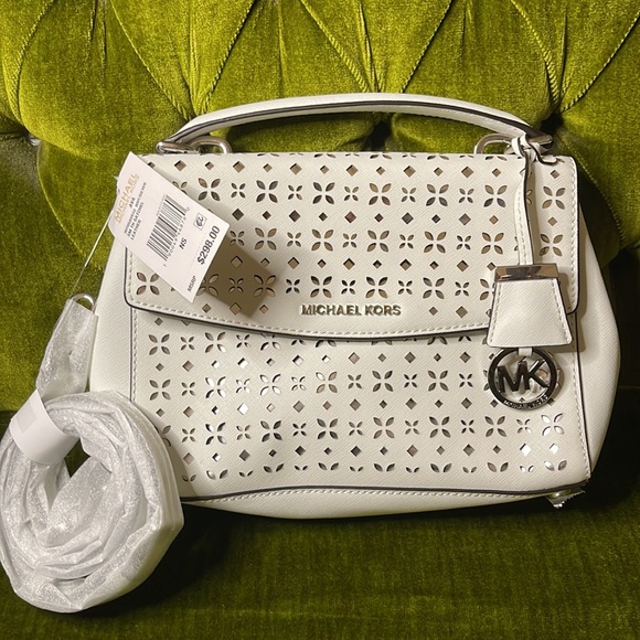 Michael Kors Ava - Extra Small Leather Satchel - White - Picture 6 of 7